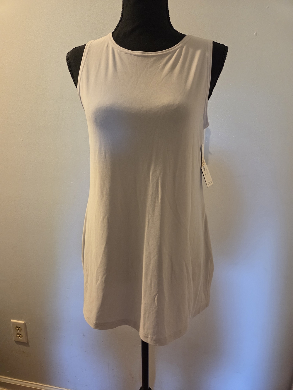 Sympli Sleeveless Crewneck Tank -Light Grey